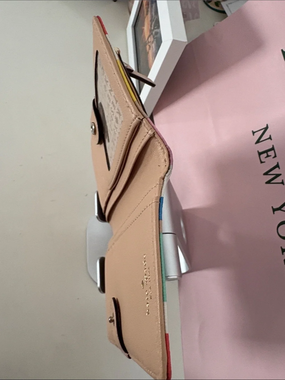 Kate Spade  New York Multicolor Striped Leather Card Wallet